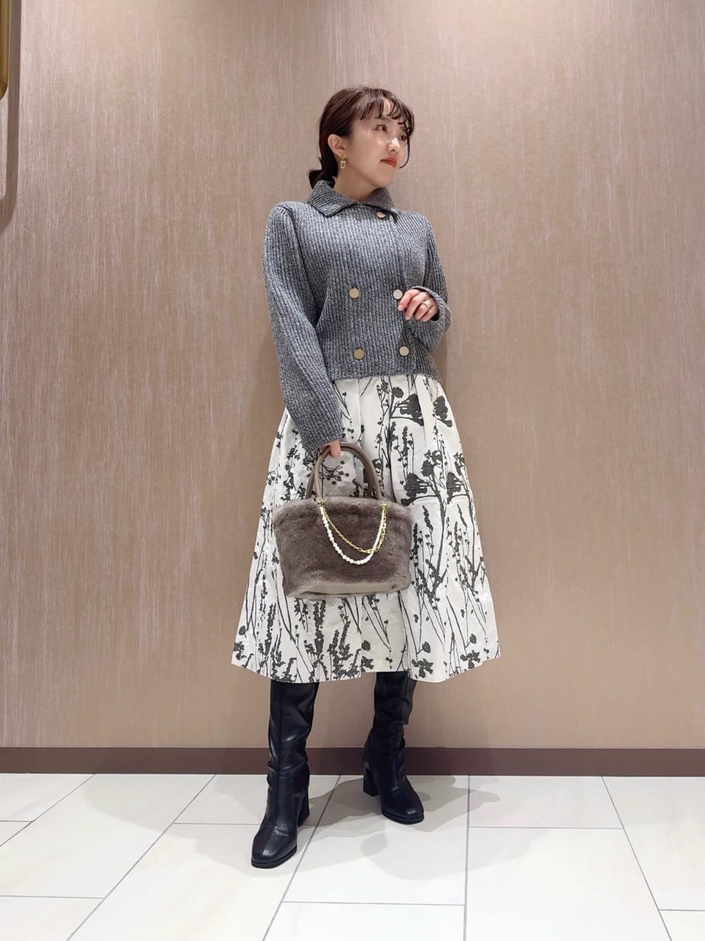 ANAYI | シルエットフラワージャガードタックスカート | Rakuten