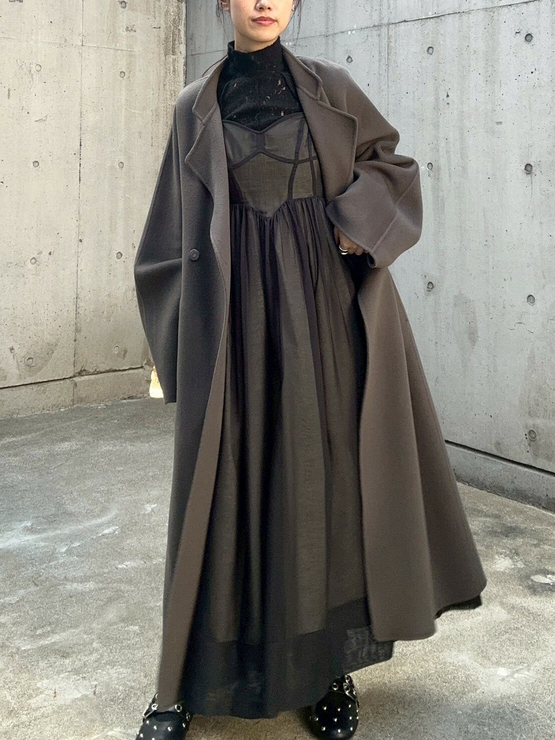 LE CIEL BLEU | ダブルフェイスラップコート/Double Face Wrap Coat