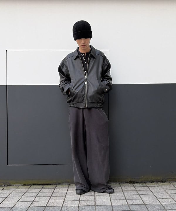 BEAMS MEN | ワイドフィット 4ポケット レザー ブルゾン 25AW ゆったり