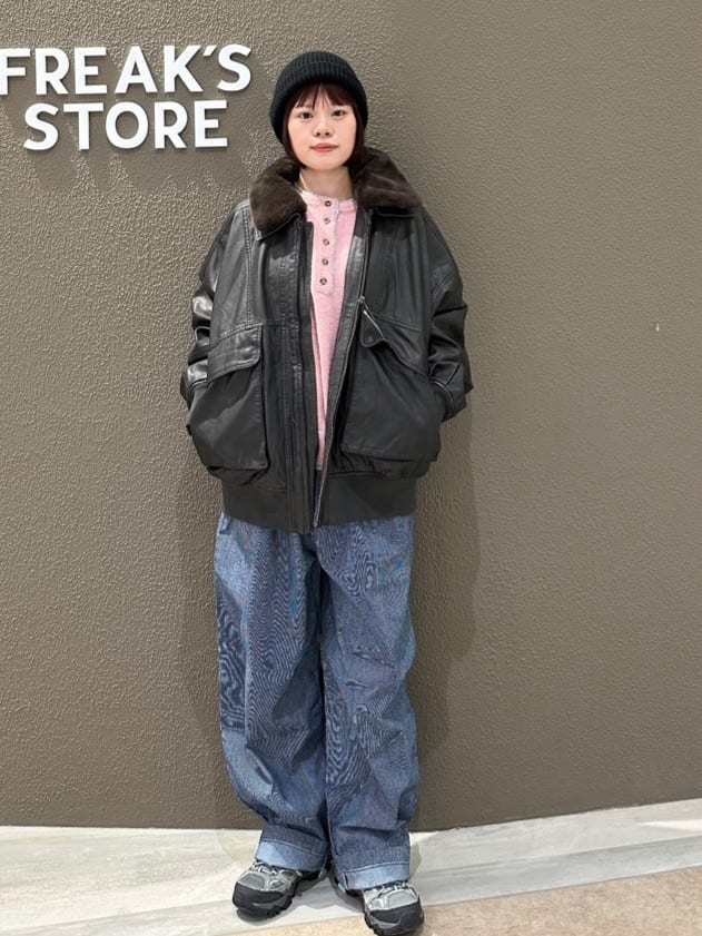 FREAK'S STORE | 2way フェード加工 ファー襟レザレットブルゾン 25AW