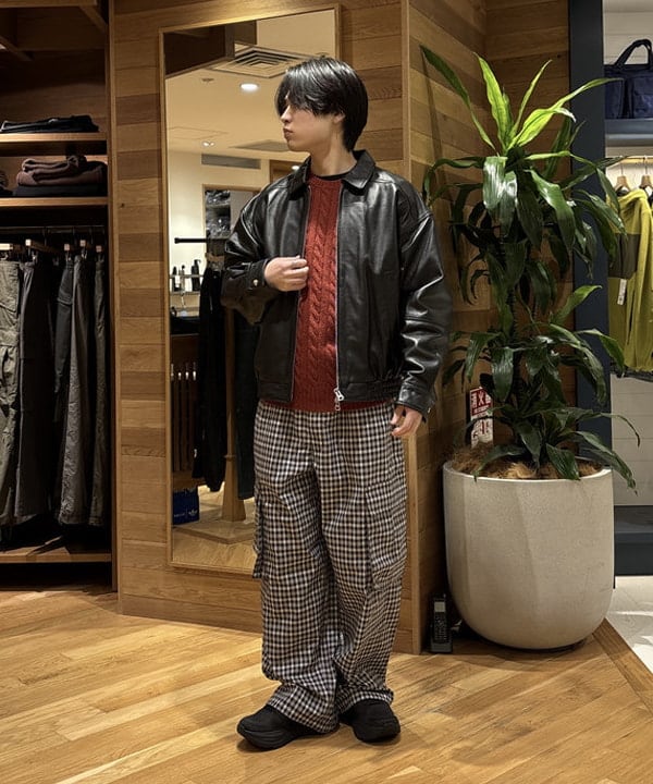 BEAMS MEN | ワイドフィット 4ポケット レザー ブルゾン 25AW ゆったり