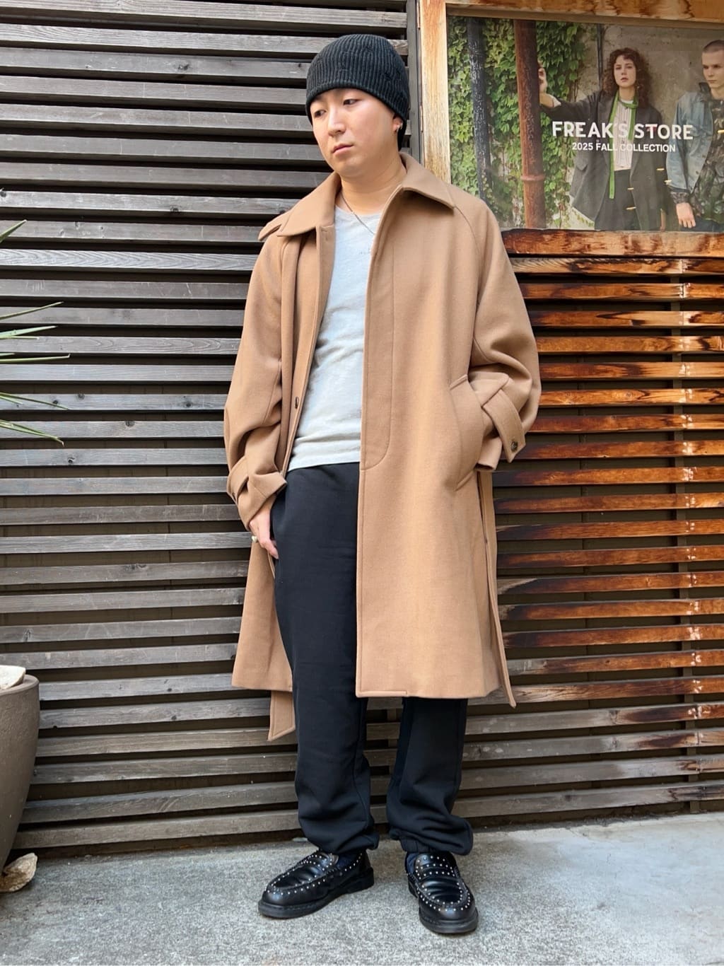 FREAK'S STORE | ベルテッド ウール ステンカラーコート ロング丈 25AW