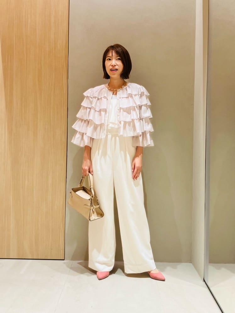 ANAYI | ダブルクロスフリルサロペットパンツ | Rakuten Fashion(楽天