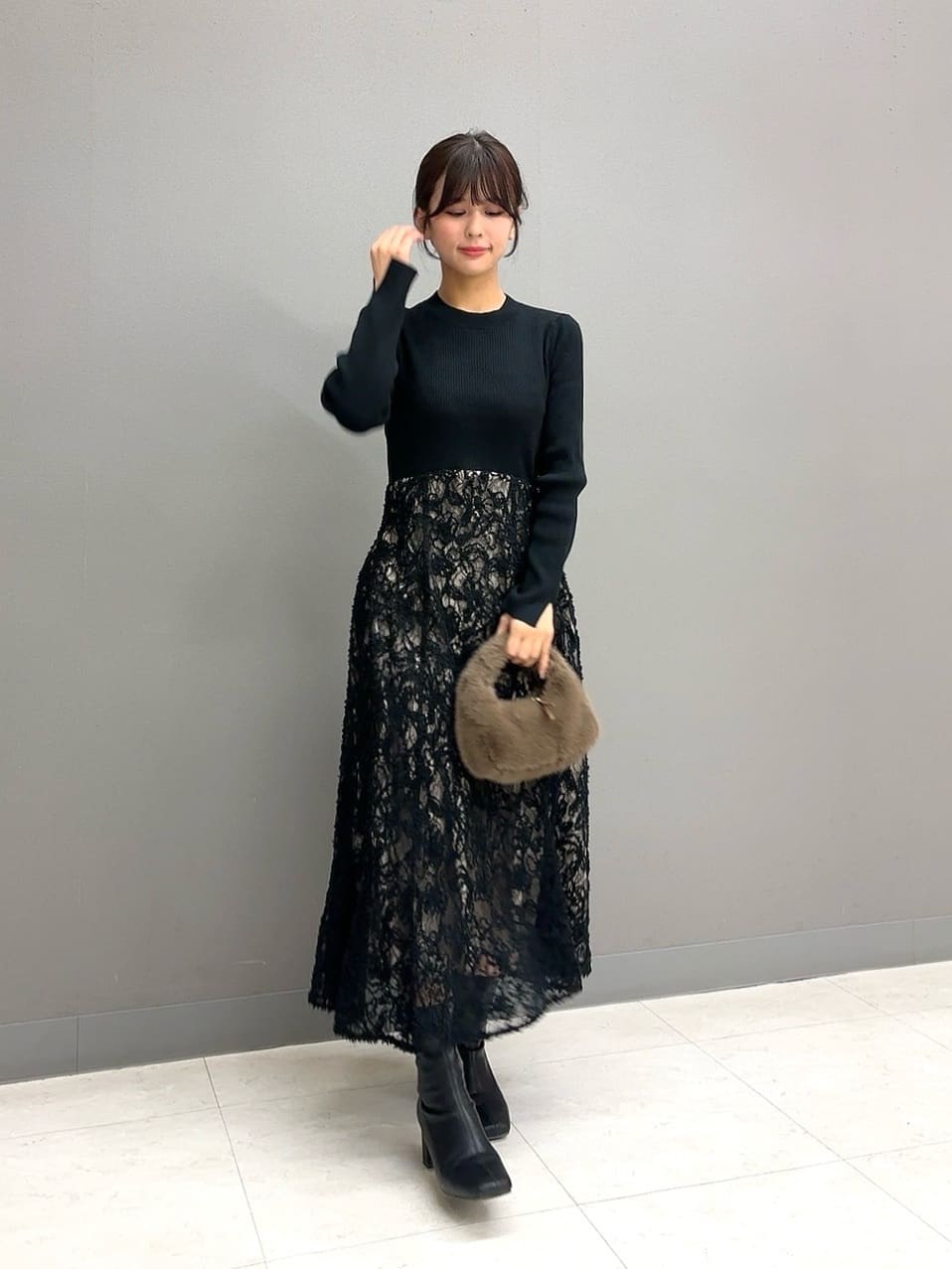 PROPORTION BODY DRESSINGのレースドッキングニットワンピース 26SSを使ったコーディネートを紹介します。｜Rakuten Fashion(楽天ファッション／旧楽天ブランドアベニュー)6679653