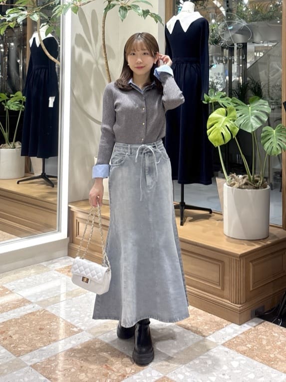 La boutique BonBon | 【今すぐお届け!・美シルエット】リボンデニム
