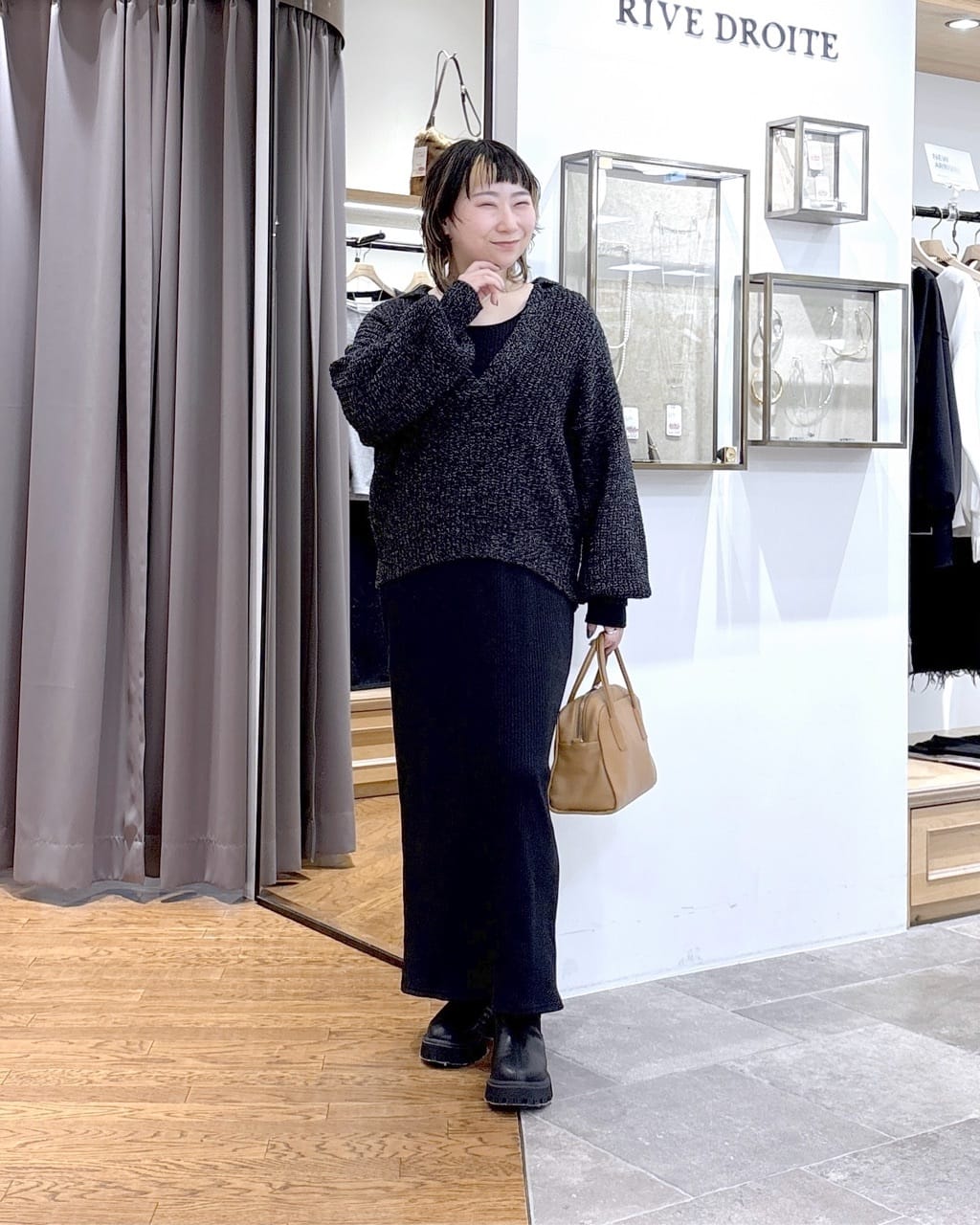 RIVE DROITE | 【全骨格細見え】NEW2WAYロングリブワンピース