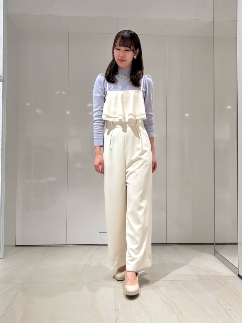 ANAYI | ダブルクロスフリルサロペットパンツ | Rakuten Fashion(楽天