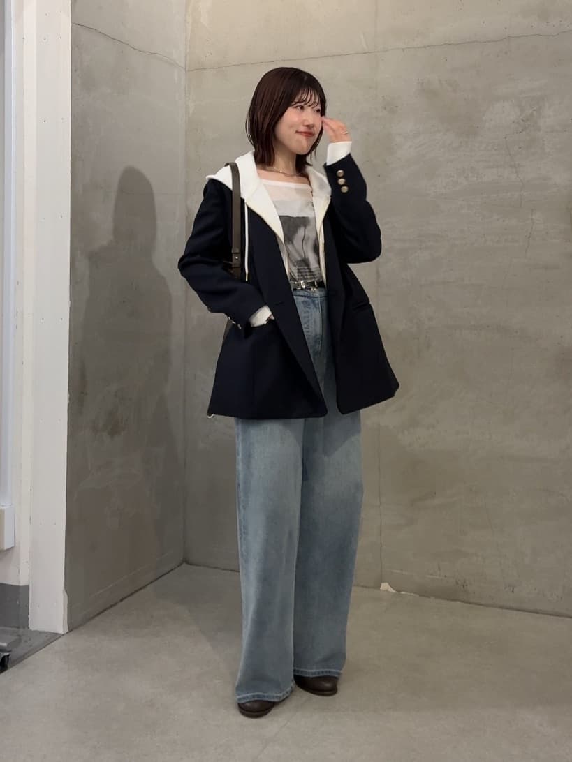 COLLAGE GALLARDAGALANTEのウールライクダブルジャケットを使った