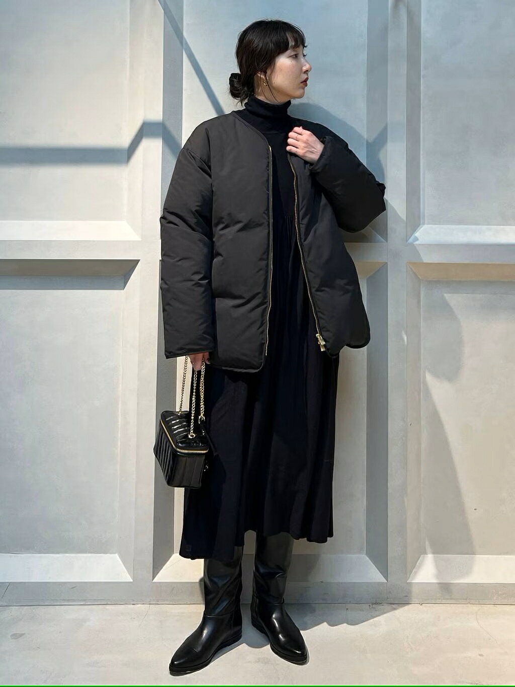 Curensology | ウールハイネックギャザーワンピース | Rakuten Fashion