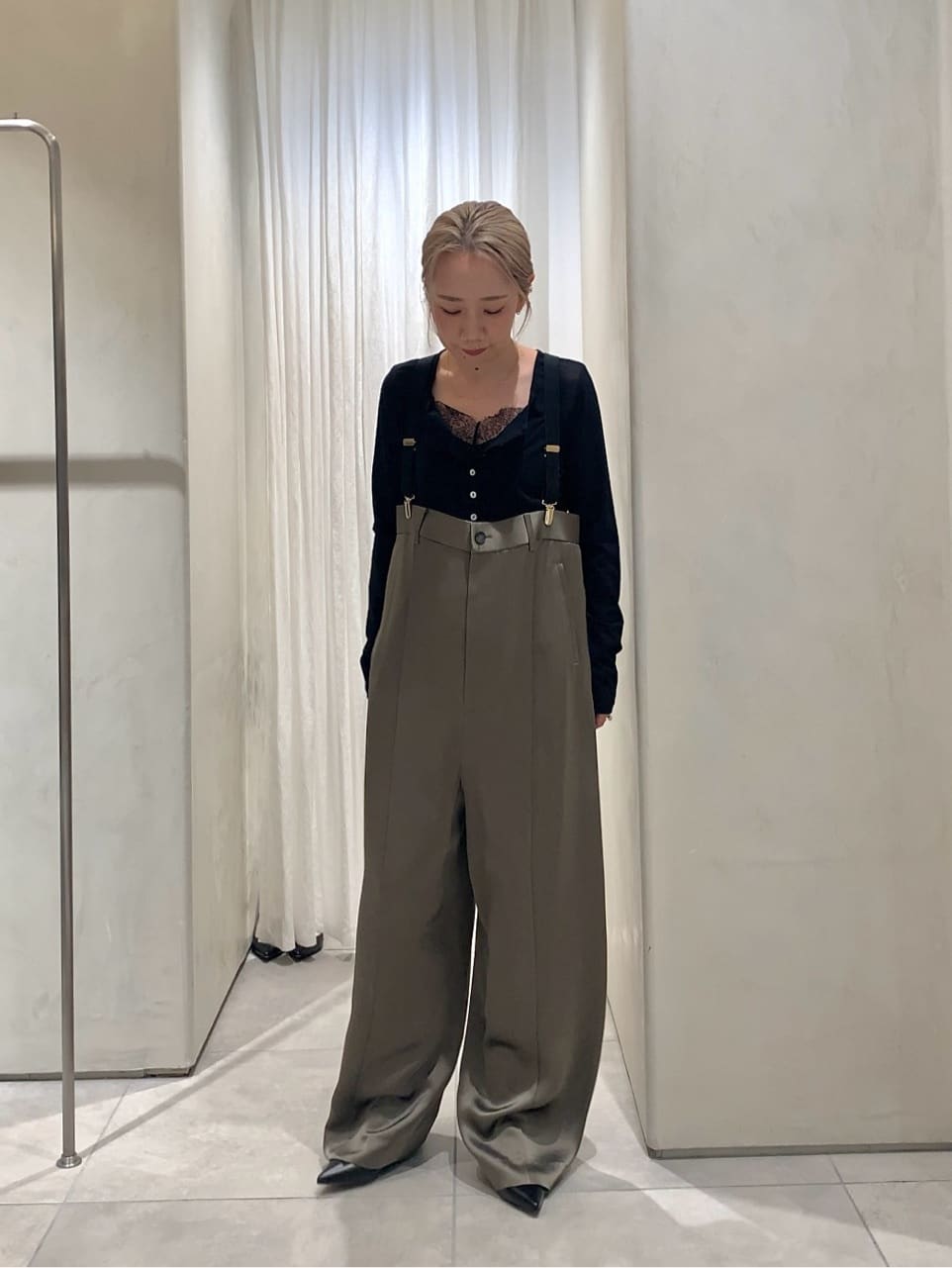 UNITED ARROWS | <conte>サテン サスペンダー ワイドパンツ | Rakuten