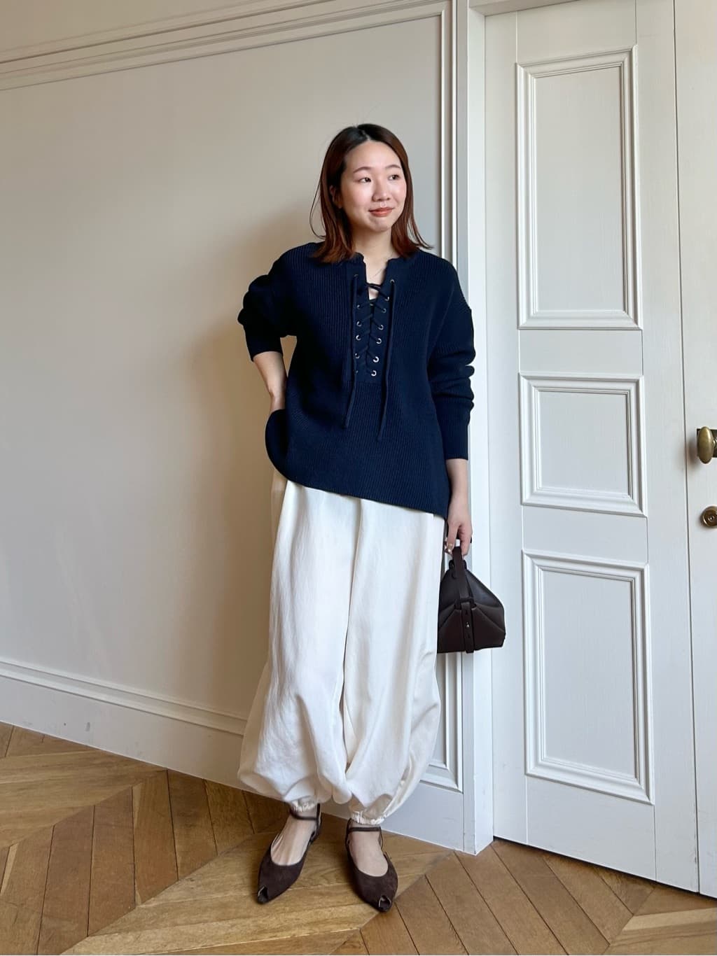 allurevilleのフィブリルポプリンバルーンパンツを使ったコーディネートを紹介します。｜Rakuten Fashion(楽天ファッション／旧楽天ブランドアベニュー)6697140
