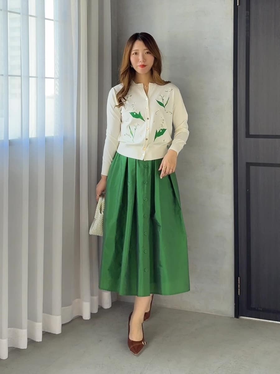 Viaggio Blu | フロントボタンタフタスカート | Rakuten Fashion(楽天