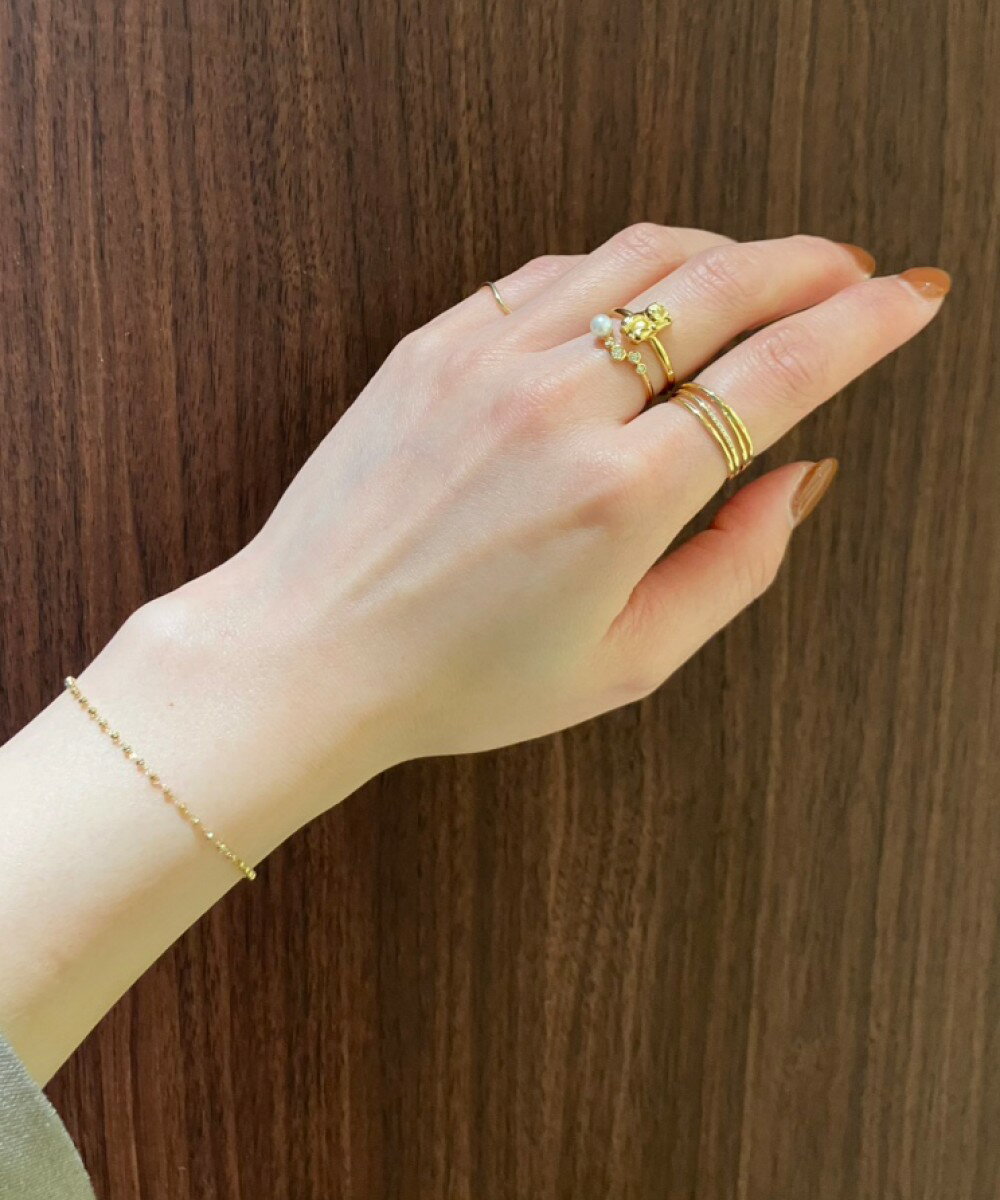 ete | [レイヤード] K10YG ウェーヴ リング | Rakuten Fashion(楽天