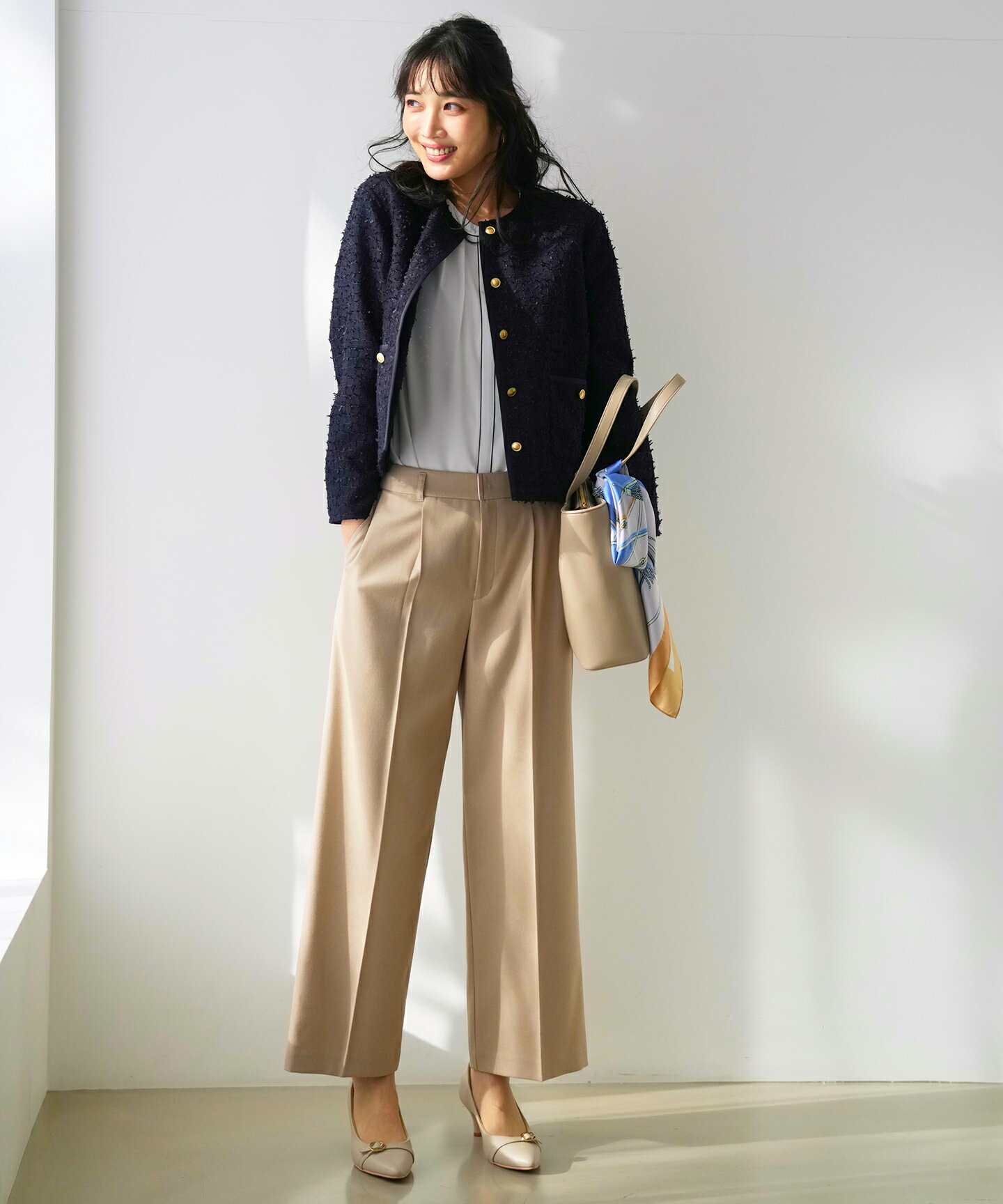 ANY SIS | フロントタックバイカラー ブラウス | Rakuten Fashion(楽天