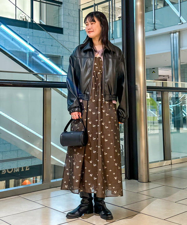 BEAMS WOMEN | シアー フラワー ジャカード キャミワンピース