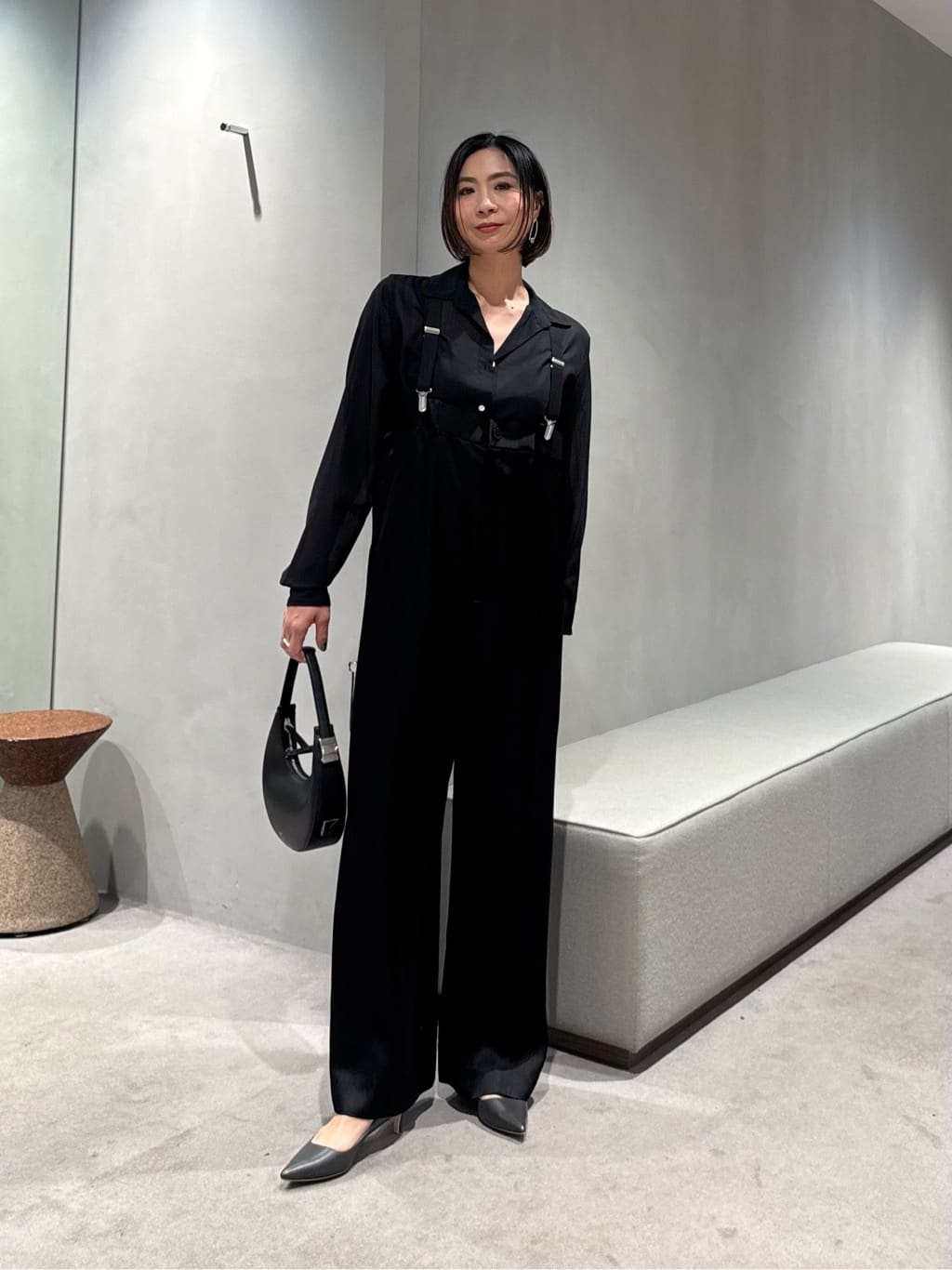 conte ユナイテッドアローズ　サテン サスペンダー ワイドパンツ UNITED ARROWS | <conte>サテン サスペンダー ワイドパンツ | Rakuten