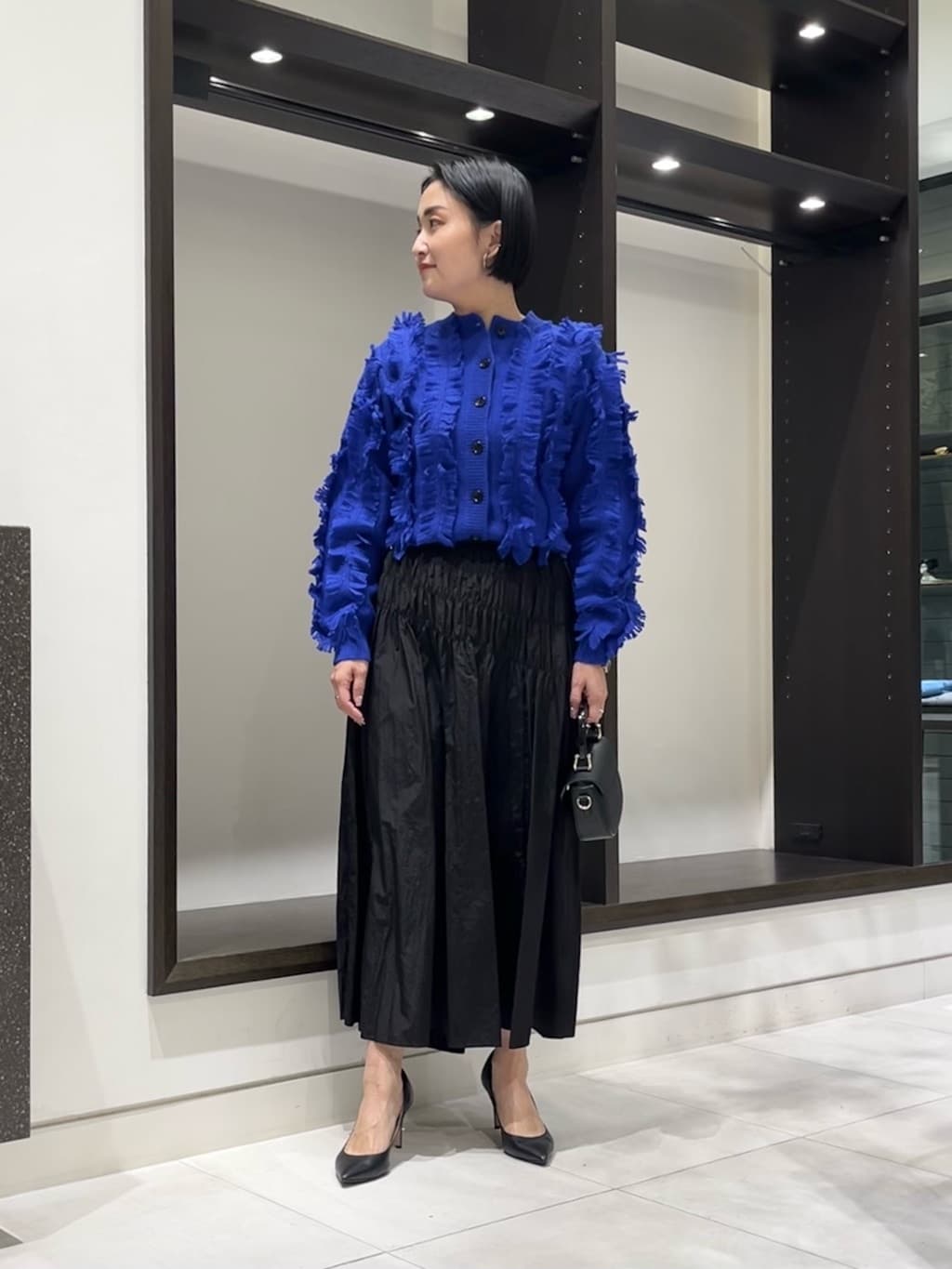 allureville | ナイロンタフタシャーリングスカート | Rakuten Fashion