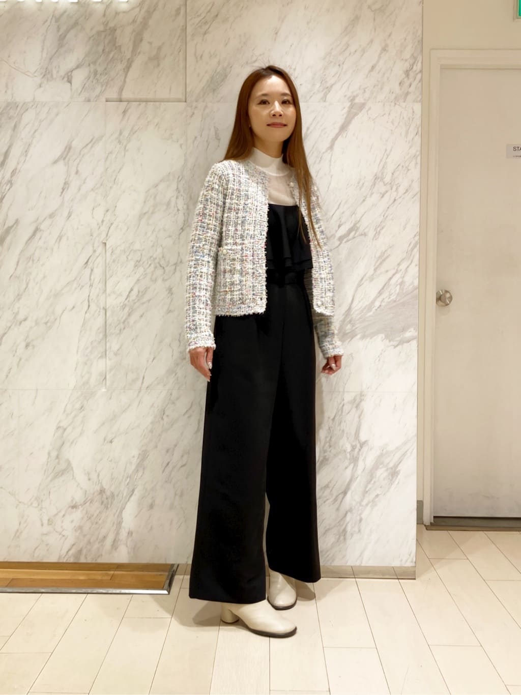 ANAYI | ダブルクロスフリルサロペットパンツ | Rakuten Fashion(楽天