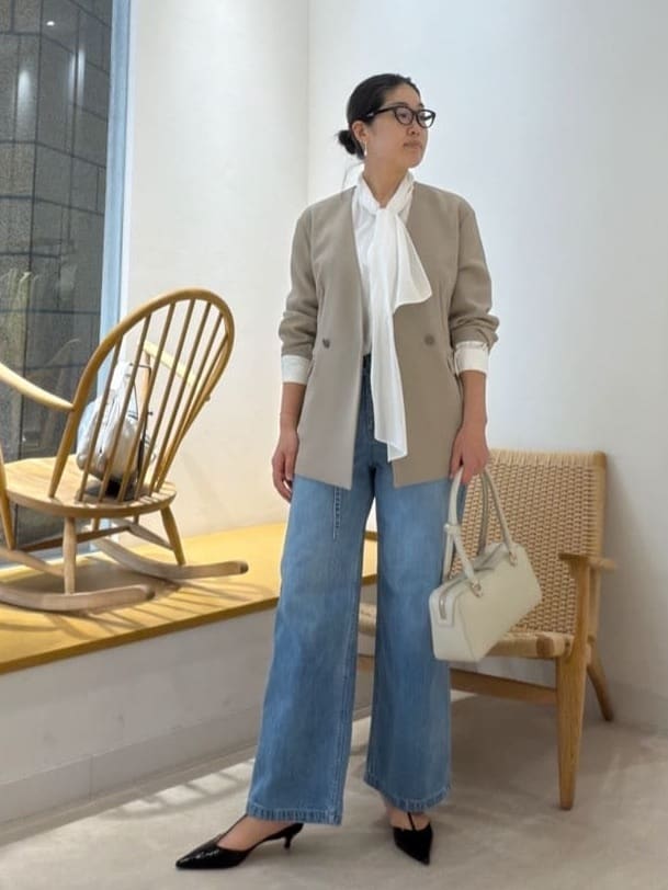 GALLARDAGALANTEの【上品×華やか】【2way】ギャザーボウタイブラウスを使ったコーディネートを紹介します。｜Rakuten Fashion(楽天ファッション／旧楽天ブランドアベニュー)6739786