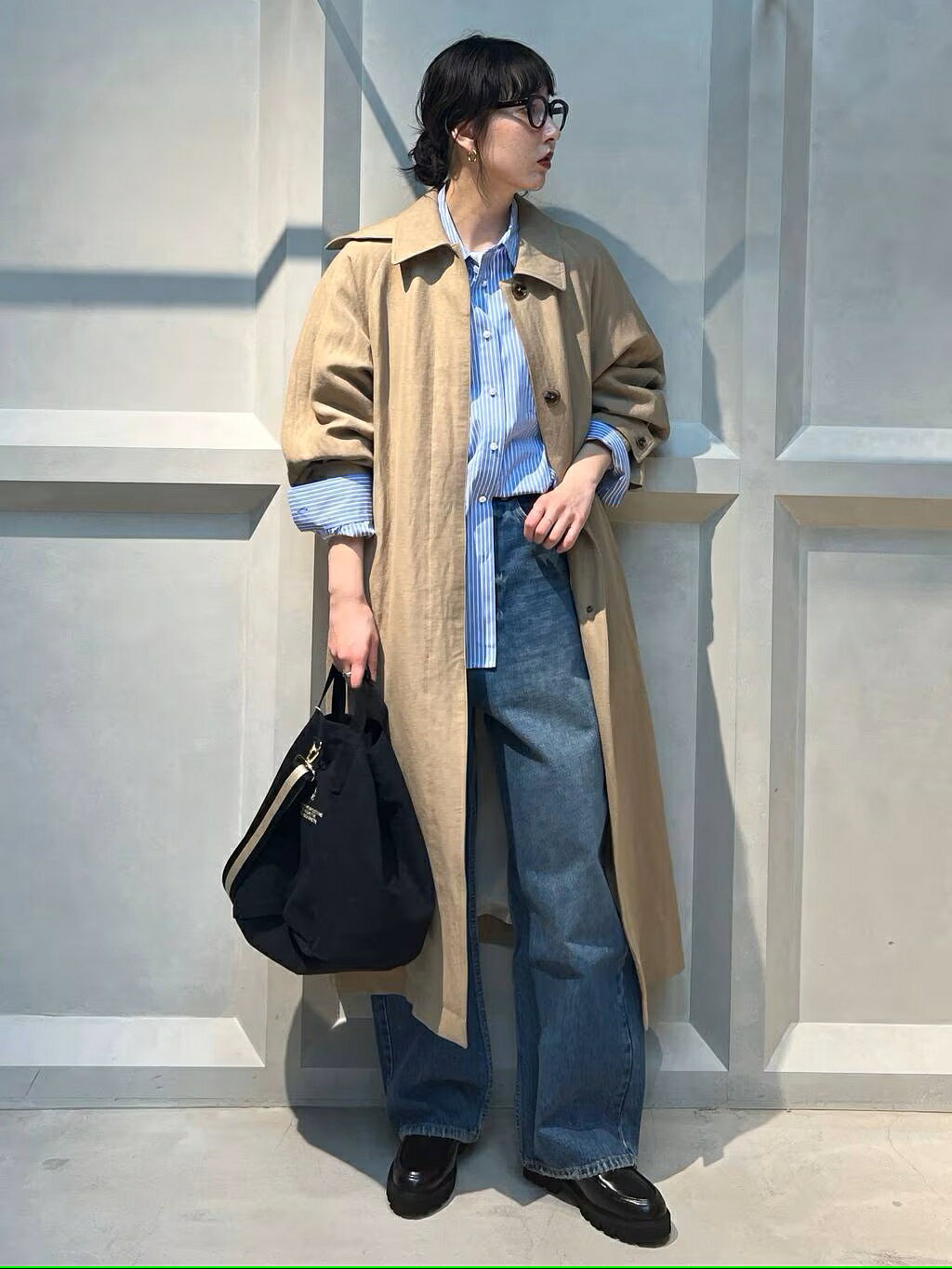 Curensology | リネンウールステンカラーコート | Rakuten Fashion