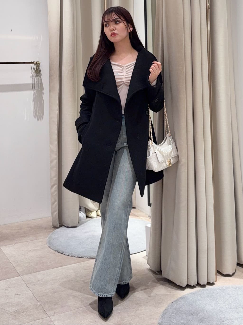 rienda | 25オーバーネックシンデレララインミニコート | Rakuten