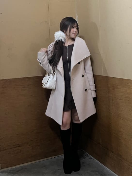 rienda | 25オーバーネックシンデレララインミニコート | Rakuten