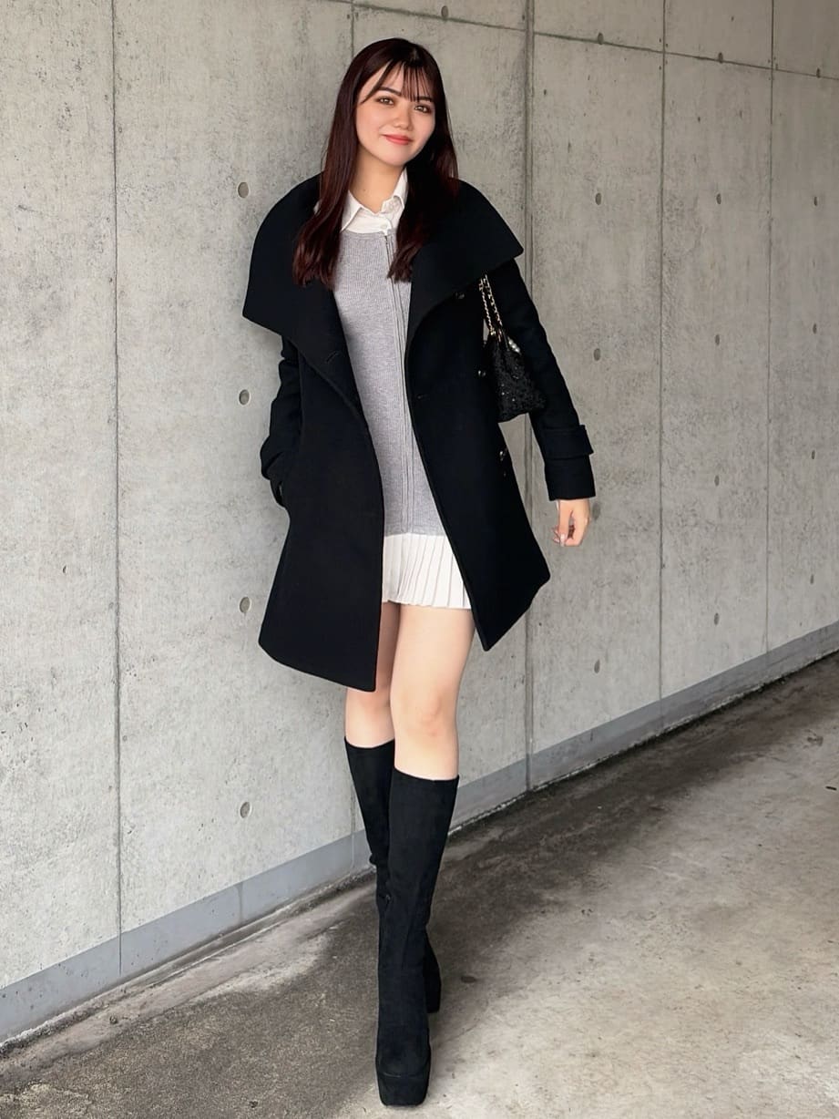rienda | 25オーバーネックシンデレララインミニコート | Rakuten