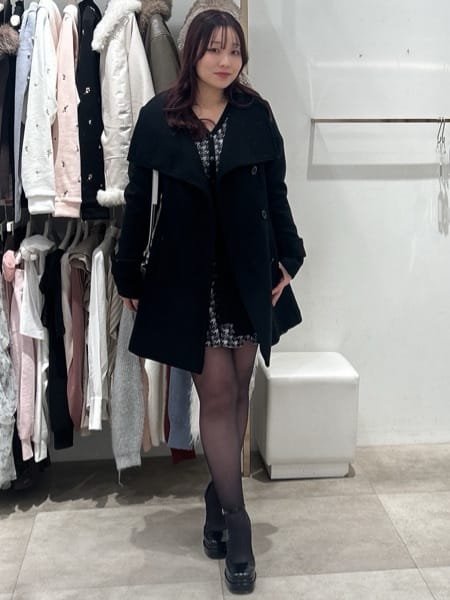 rienda | 25オーバーネックシンデレララインミニコート | Rakuten