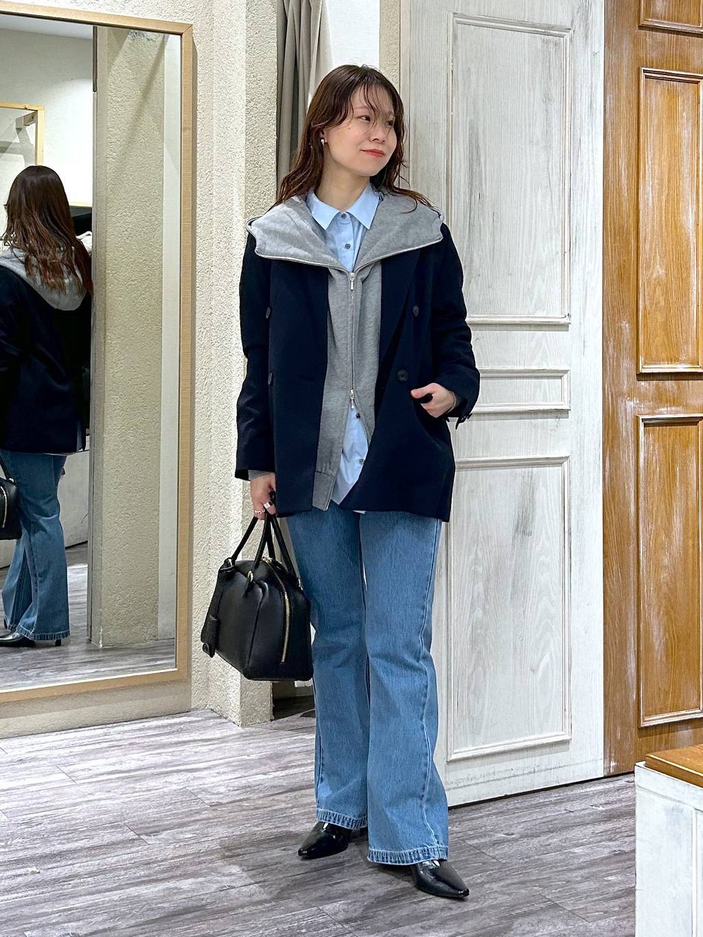 mysty womanのオープンカラー裏毛フーディを使ったコーディネートを紹介します。｜Rakuten Fashion(楽天ファッション／旧楽天ブランドアベニュー)6764974
