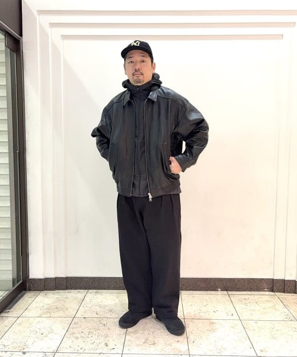 BEAMS MEN | ワイドフィット 4ポケット レザー ブルゾン 25AW ゆったり