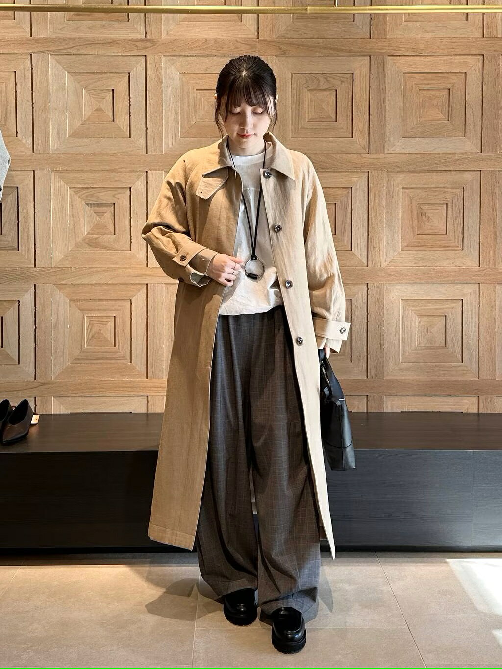 Curensology | リネンウールステンカラーコート | Rakuten Fashion