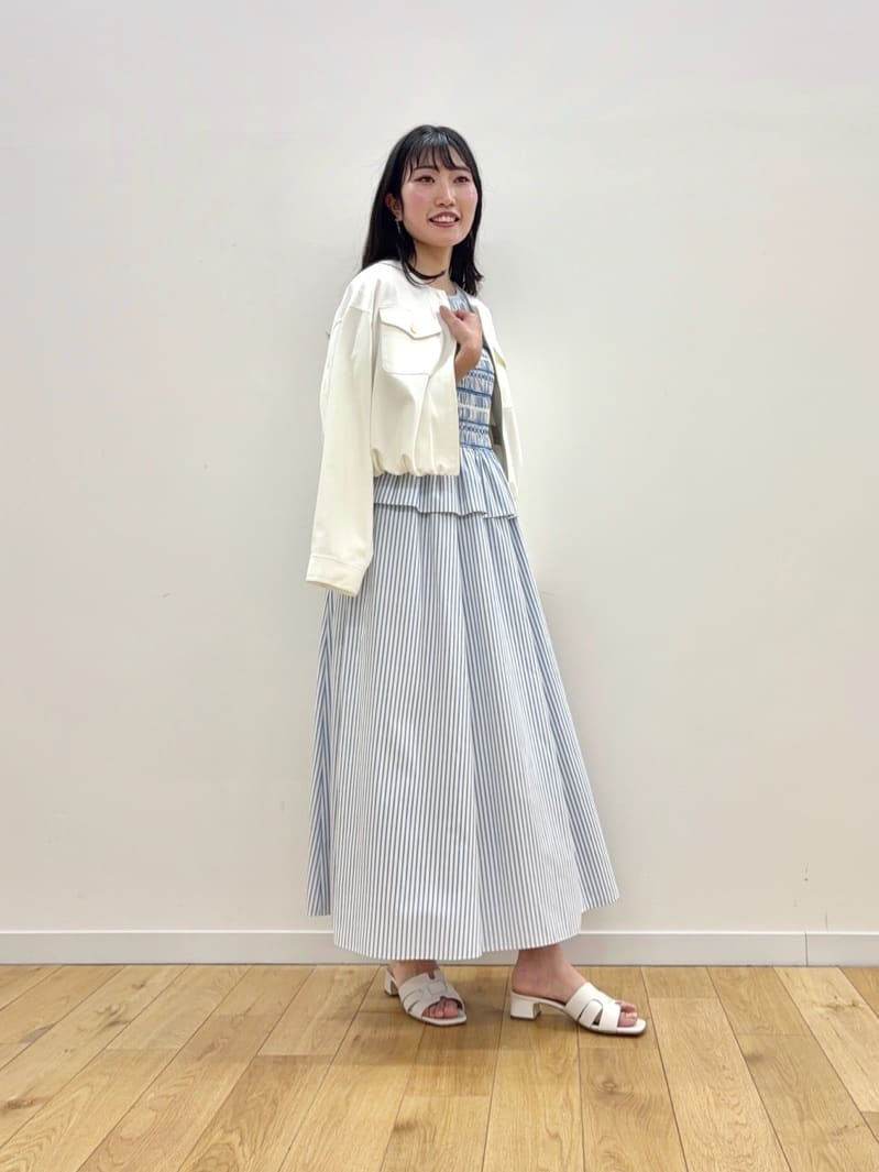 ANAYI | カラーストライプスモッキング ワンピース | Rakuten Fashion