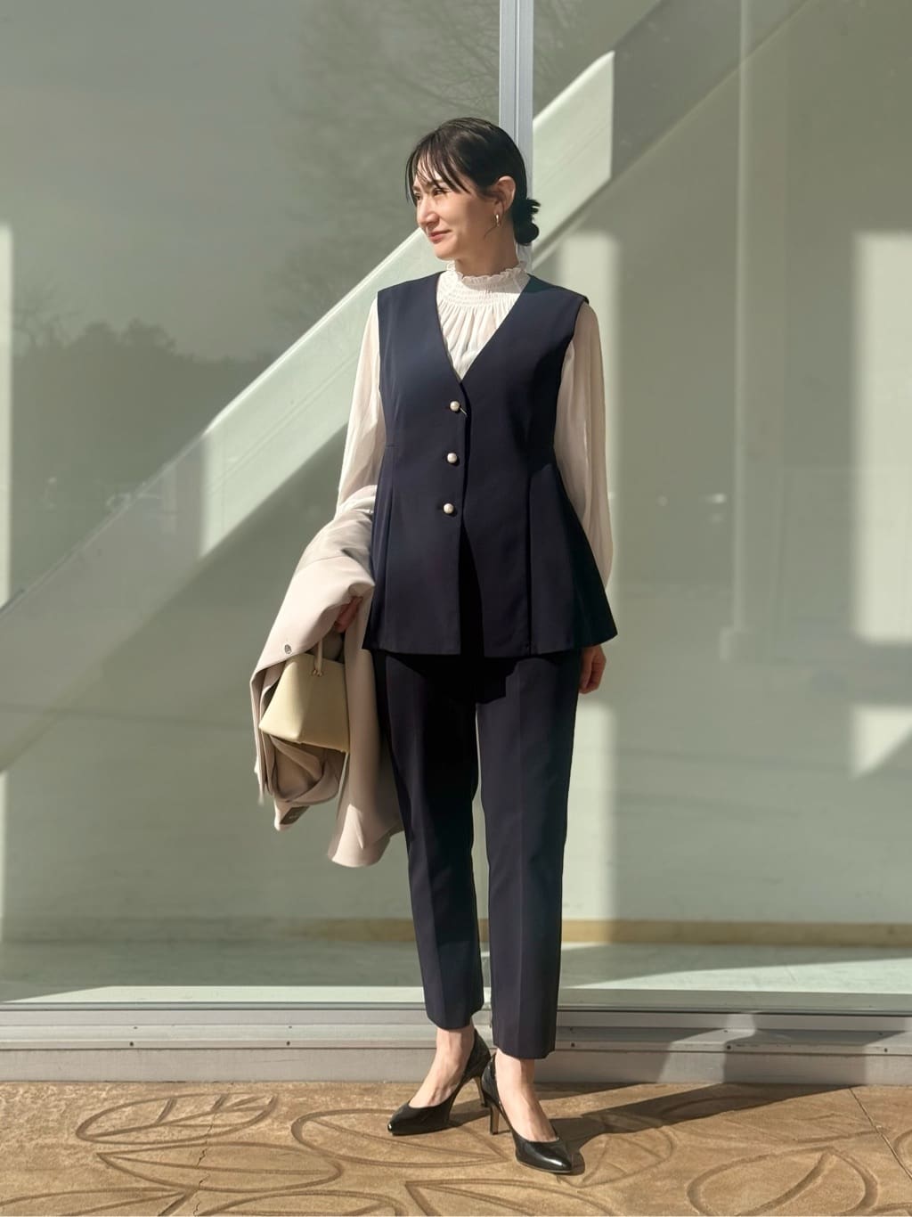 ユナイテッドアローズ　ペプラムベスト UNITED ARROWS LTD. OUTLET | ダブルニット ペプラムベスト