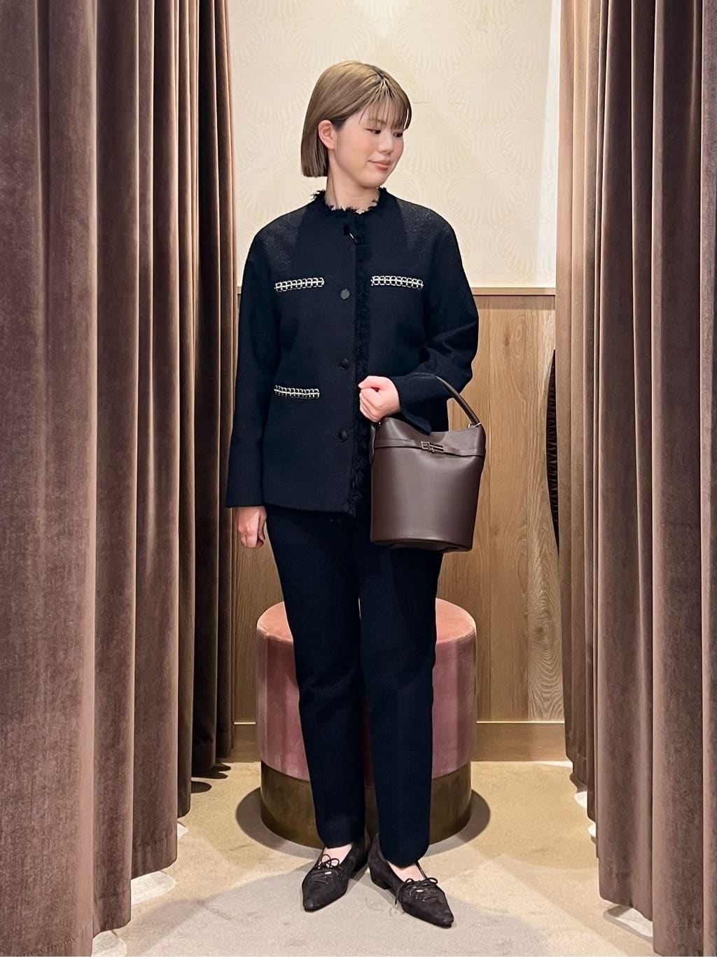 UNITED ARROWS | オーガンジー フリルコンビ ニット -ウォッシャブル