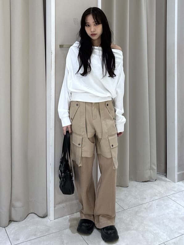 SLYのKNIT DOCKING CARGO パンツを使ったコーディネート | Rakuten