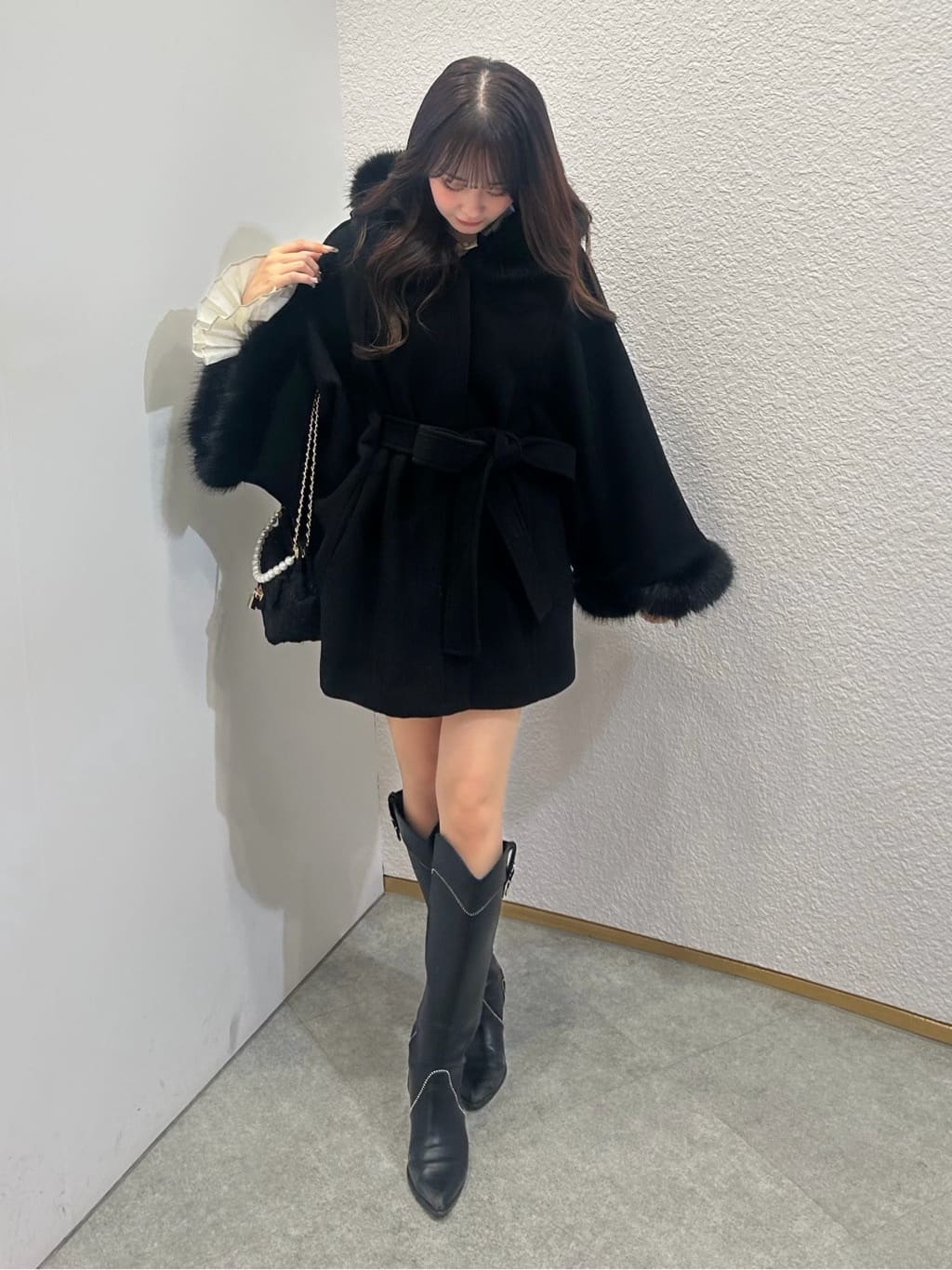 rienda | ウールMIXフードポンチョコート | Rakuten Fashion(楽天