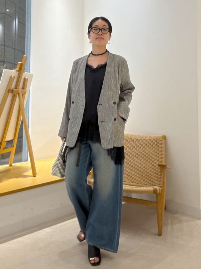 GALLARDAGALANTEの【セットアップ対応】ノーカラーツイードジャケットを使ったコーディネートを紹介します。｜Rakuten Fashion(楽天ファッション／旧楽天ブランドアベニュー)6803162