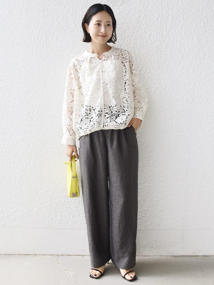 SHIPS | <手洗い可能>裾 ドロスト レース ブラウス | Rakuten Fashion