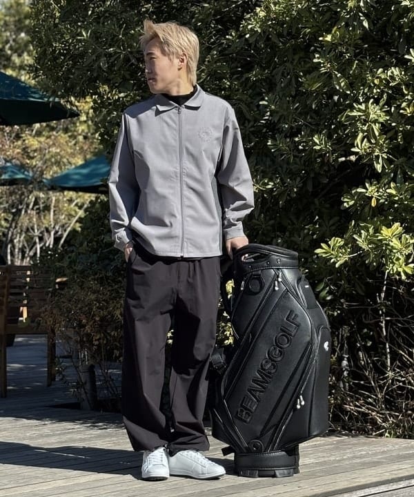 BEAMS GOLF | ORANGE LABEL / ヨーク異素材切り替え ロゴ モックネック