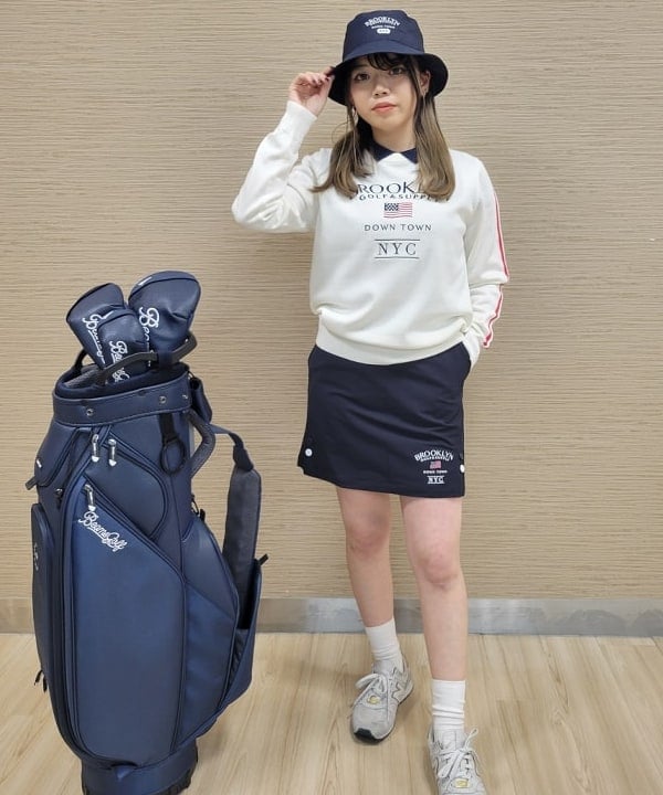 BEAMS GOLF | スクリプトロゴ ネイビー キャディバッグ(8.5インチ