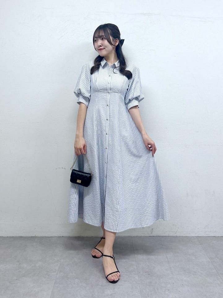 La boutique BonBon | 【sana監修】ストライプフレアシャツワンピース