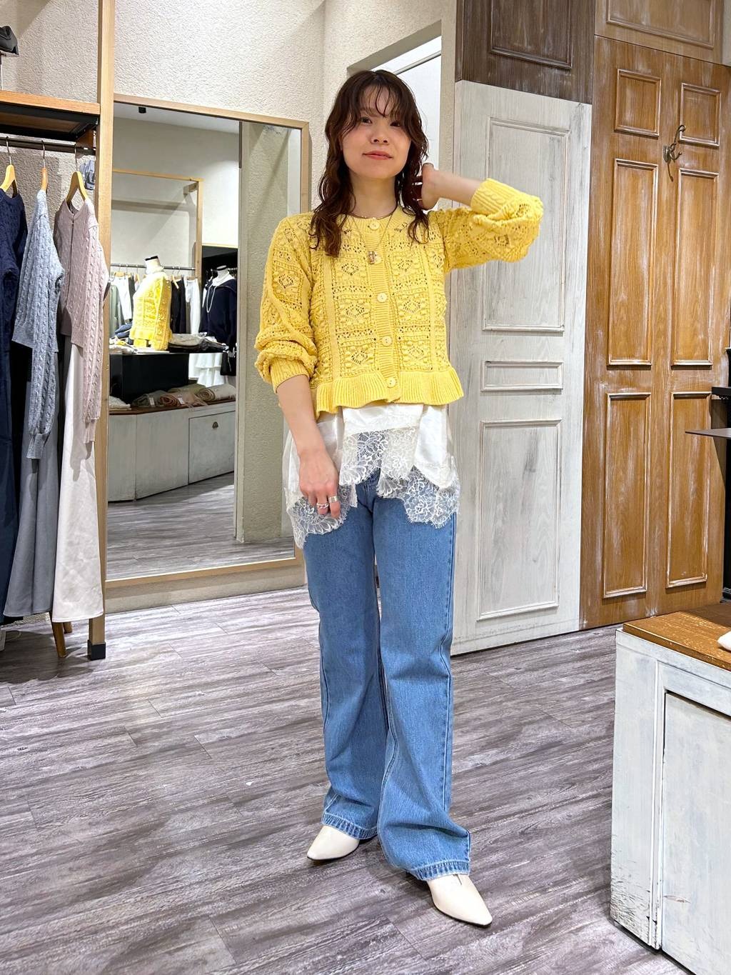 mysty womanのスカシ編み柄カーディガンを使ったコーディネートを紹介します。｜Rakuten Fashion(楽天ファッション／旧楽天ブランドアベニュー)6815164