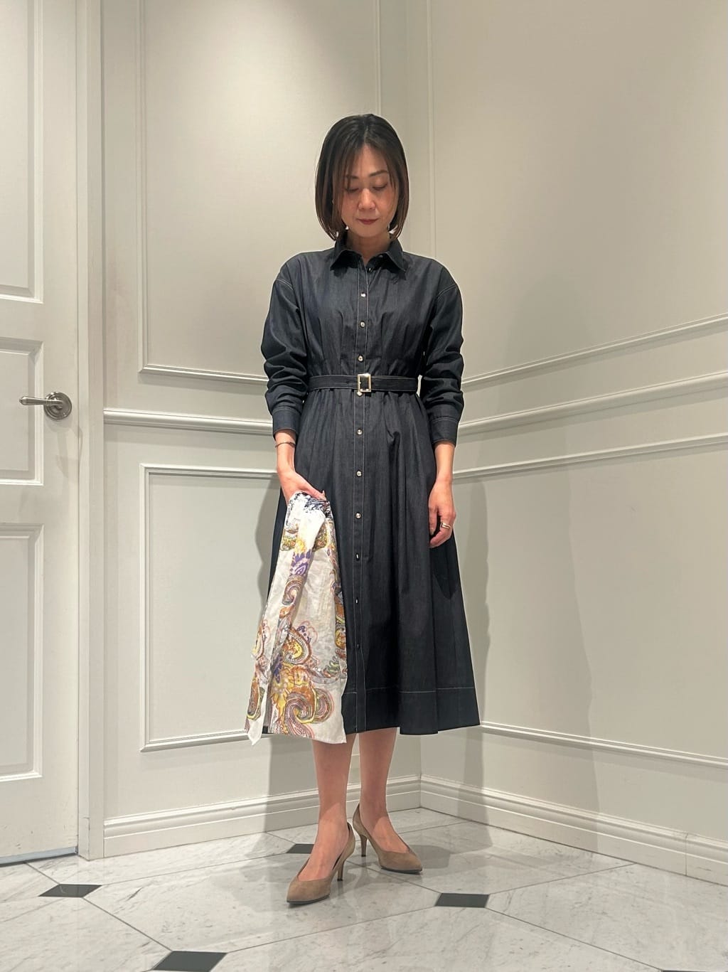 ANAYI | ライトデニムタックシャツワンピース | Rakuten Fashion(楽天