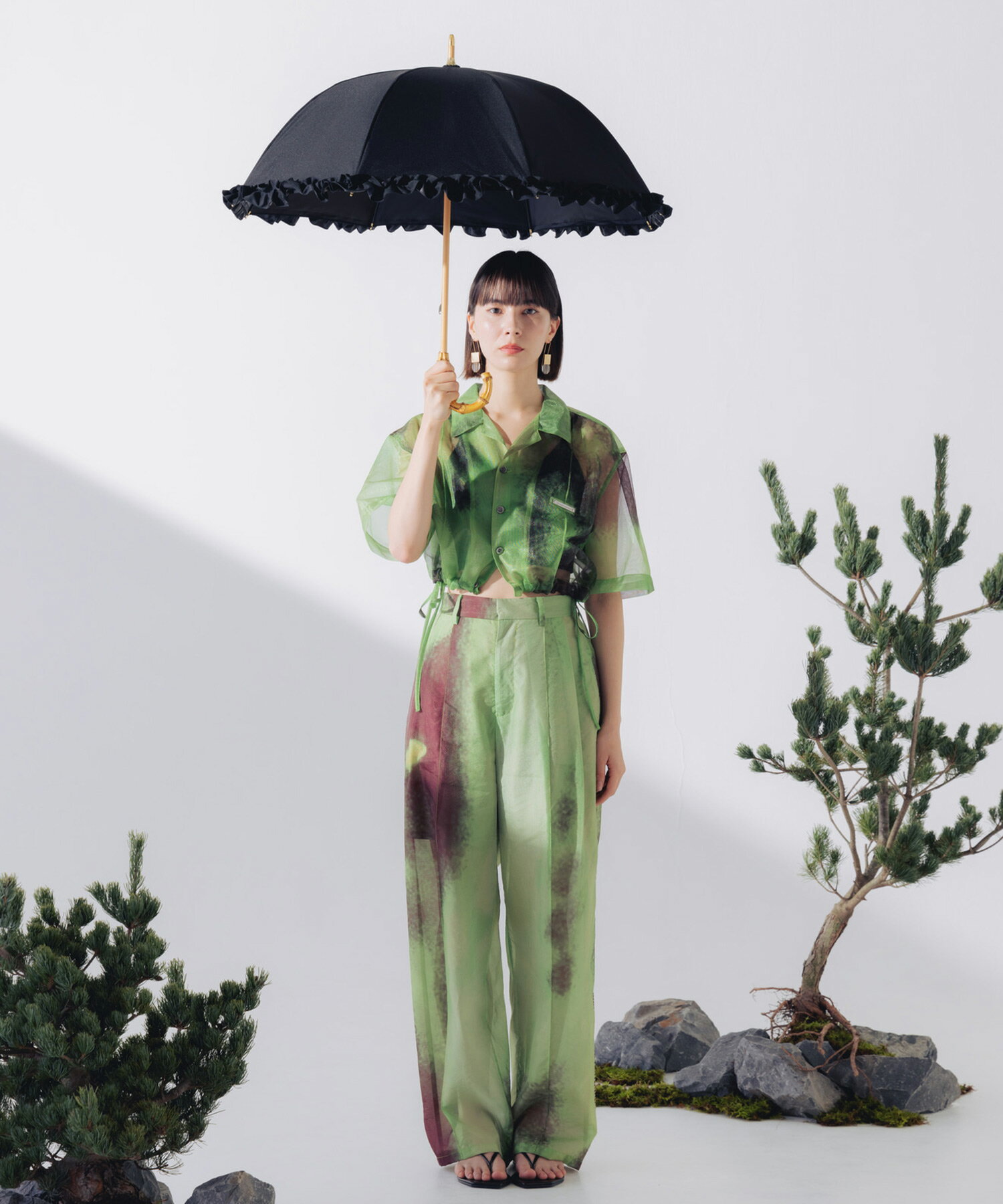 untule | 【完全遮光100%】 長傘S/50cm/フリル | Rakuten Fashion(楽天
