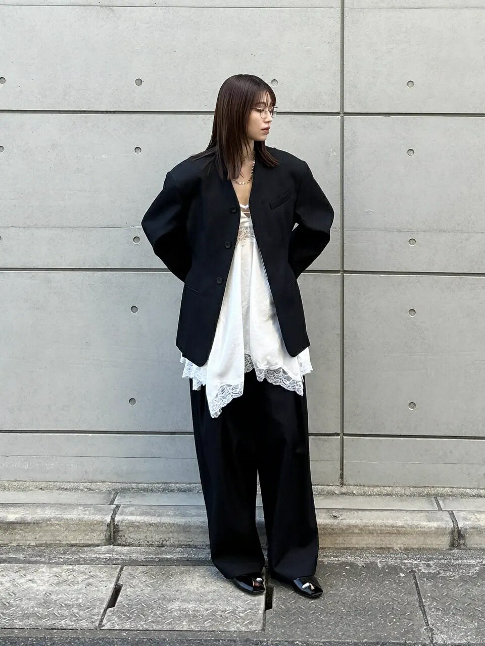 PRANK PROJECTのラウンドショルダーノーカラージャケット / Round Shoulder No-Collar Jacketを使ったコーディネートを紹介します。｜Rakuten Fashion(楽天ファッション／旧楽天ブランドアベニュー)6828815