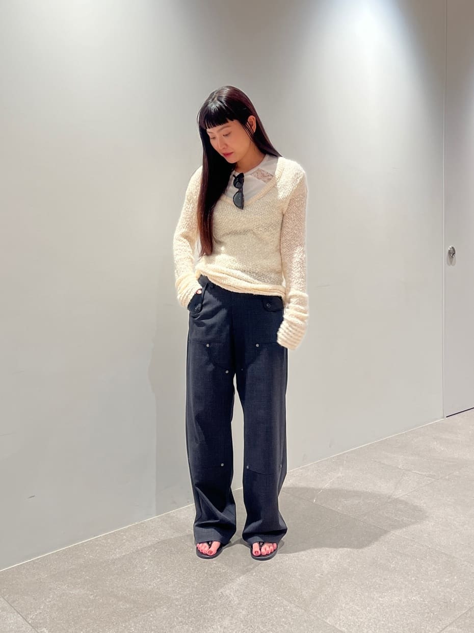 ATTISESSION メッシュUネックニットトップス ATTISESSION＞メッシュ Uネック ニット トップス