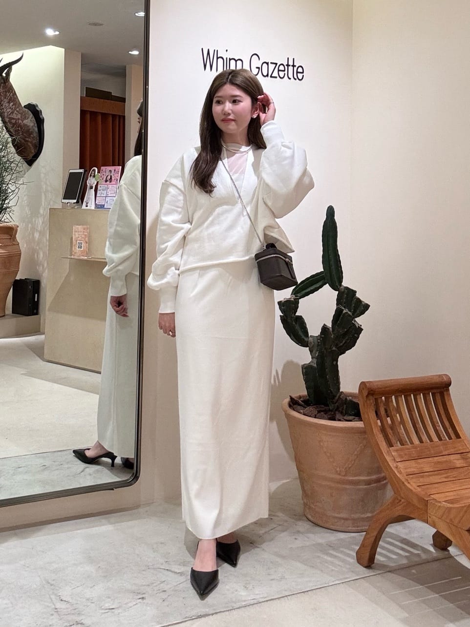 Whim Gazette | ジャージーIラインロングスカート | Rakuten Fashion