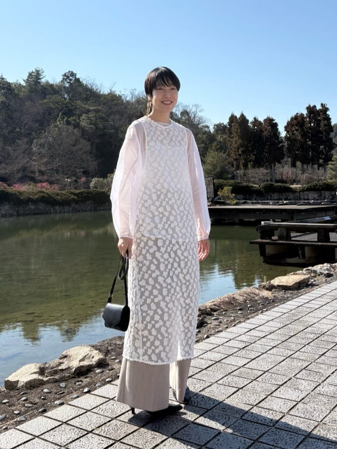 GALLARDAGALANTEのジャガードシアーワンピースを使ったコーディネートを紹介します。｜Rakuten Fashion(楽天ファッション／旧楽天ブランドアベニュー)6840307