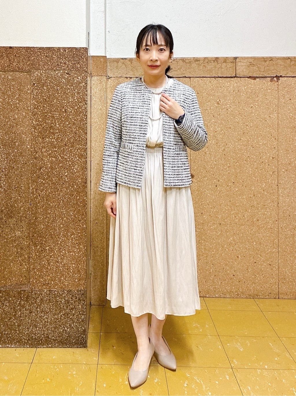 INDIVI | 【洗える】ギャザーフレアワンピース | Rakuten Fashion(楽天