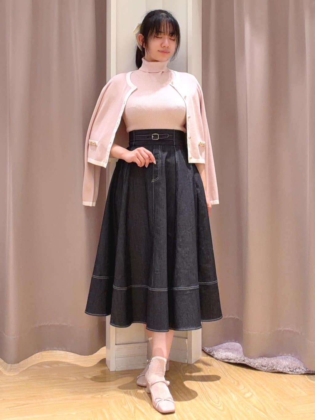WILLSELECTION | ベルトデザインフレアデニムスカート | Rakuten